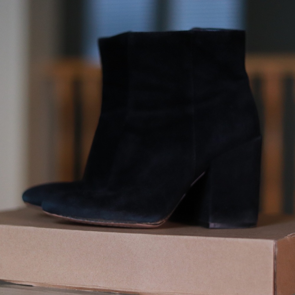 Vince Camuto Destilly Black Suede Sock Booties